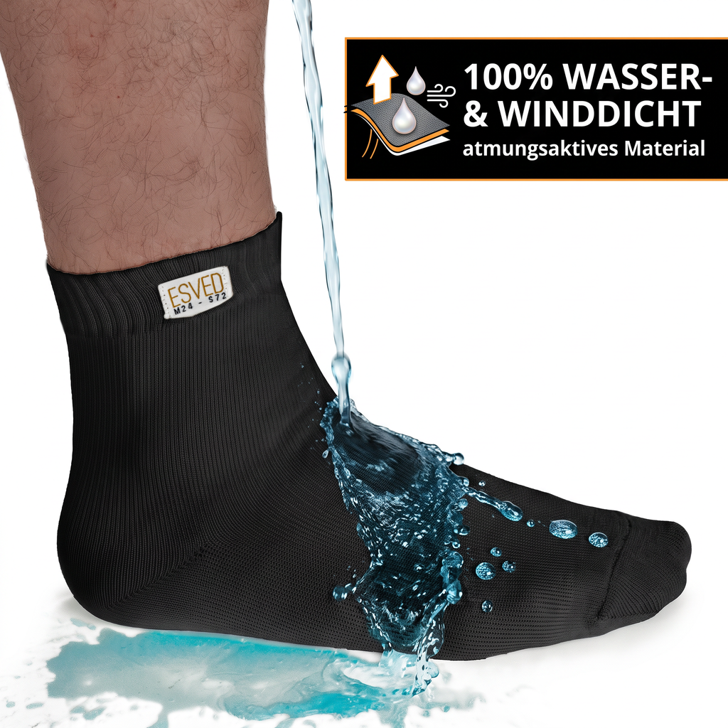 ESVED Mest Socken Slim - Wasserdicht & atmungsaktiv (Schwarz)