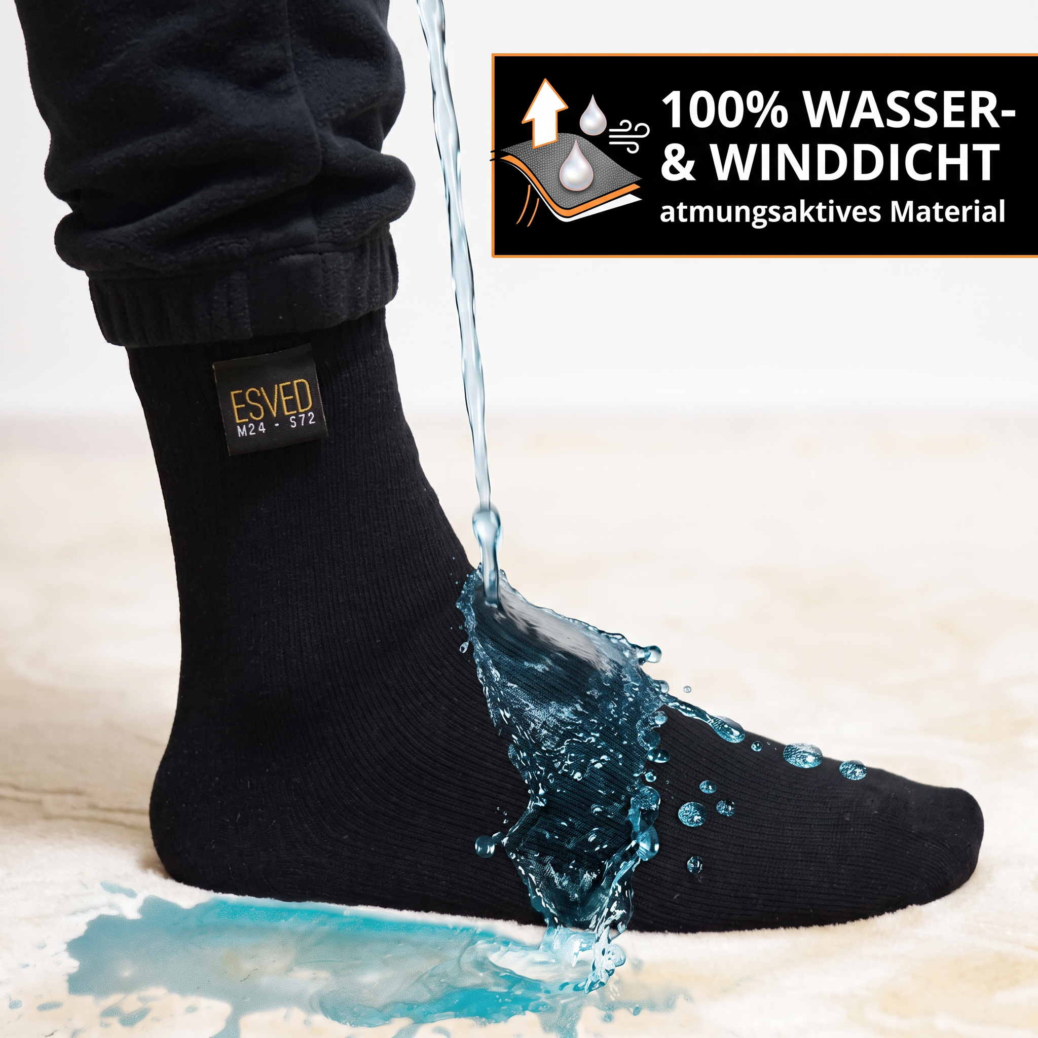 ESVED Mest Socken Wasserdicht & atmungsaktiv - Wudu Socks Abdest Erleichterung